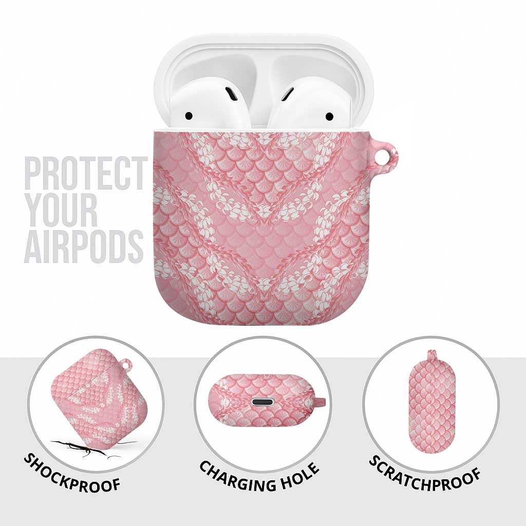 Soft Pink Mermaid Puakenikeni Maile Lei AirPods Case LT01 - Polynesian Pride