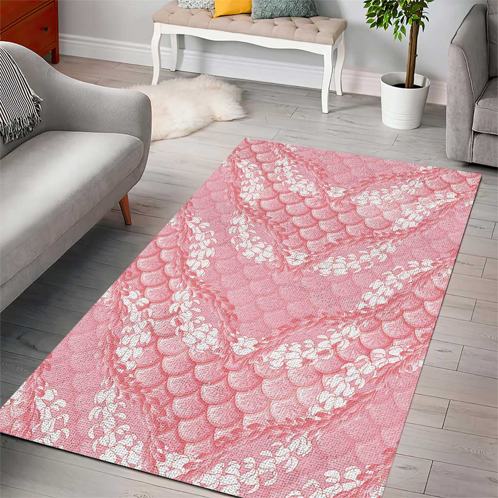 Soft Pink Mermaid Puakenikeni Maile Lei Area Rug LT01 - Polynesian Pride