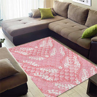 Soft Pink Mermaid Puakenikeni Maile Lei Area Rug LT01 - Polynesian Pride