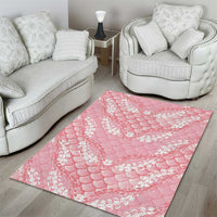 Soft Pink Mermaid Puakenikeni Maile Lei Area Rug LT01 - Polynesian Pride