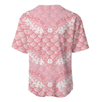 Soft Pink Mermaid Puakenikeni Maile Lei Baseball Jersey LT01 - Polynesian Pride