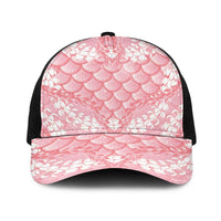 Soft Pink Mermaid Puakenikeni Maile Lei Baseball Net Cap LT01 One Size Black Pink - Polynesian Pride