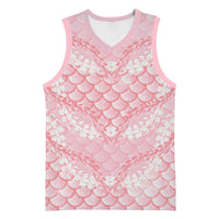 Soft Pink Mermaid Puakenikeni Maile Lei Basketball Jersey LT01 Unisex Pink - Polynesian Pride