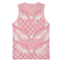 Soft Pink Mermaid Puakenikeni Maile Lei Basketball Jersey LT01 - Polynesian Pride