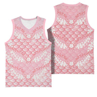 Soft Pink Mermaid Puakenikeni Maile Lei Basketball Jersey LT01 - Polynesian Pride