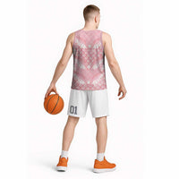 Soft Pink Mermaid Puakenikeni Maile Lei Basketball Jersey LT01 - Polynesian Pride