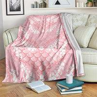 Soft Pink Mermaid Puakenikeni Maile Lei Blanket LT01 Pink - Polynesian Pride