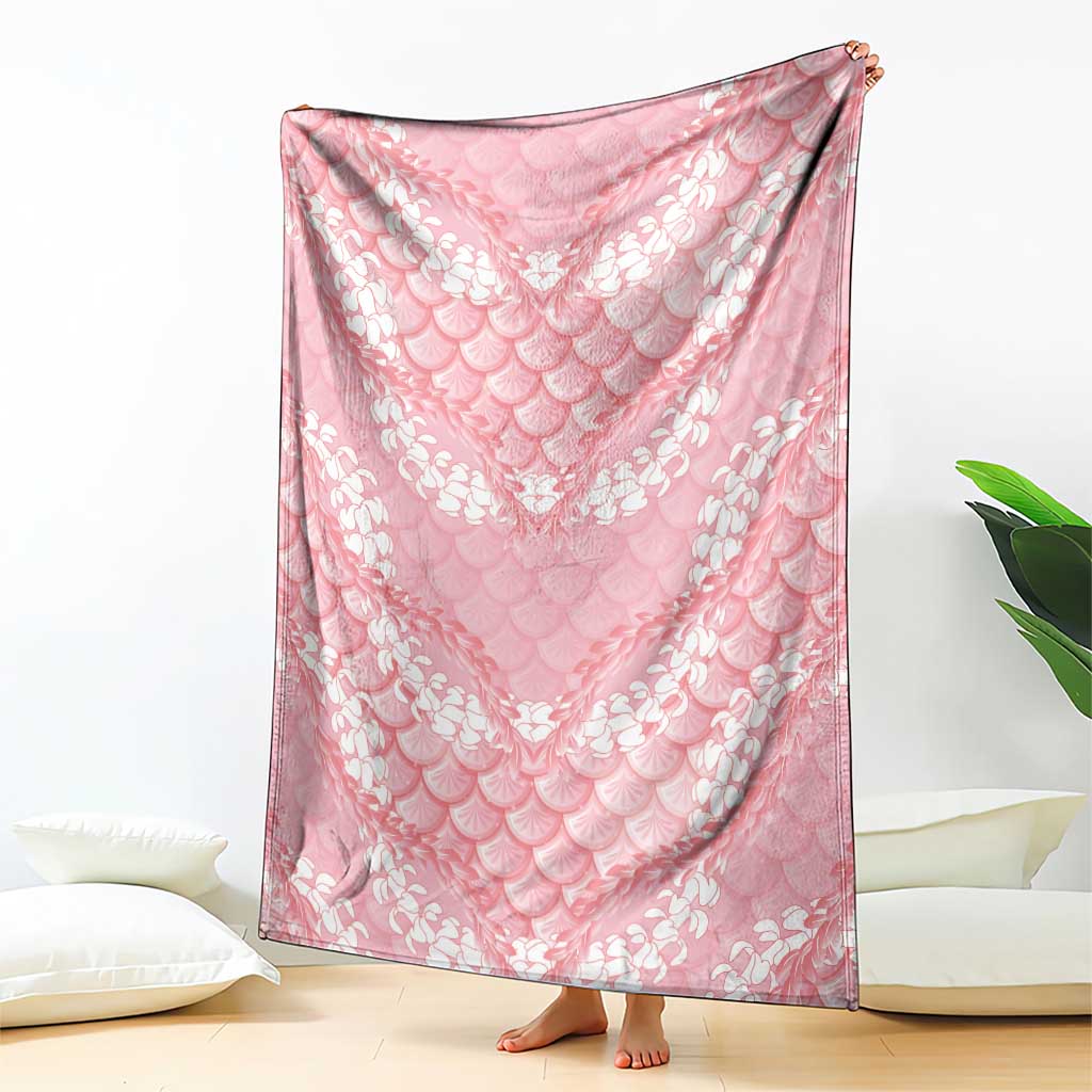 Soft Pink Mermaid Puakenikeni Maile Lei Blanket LT01 - Polynesian Pride