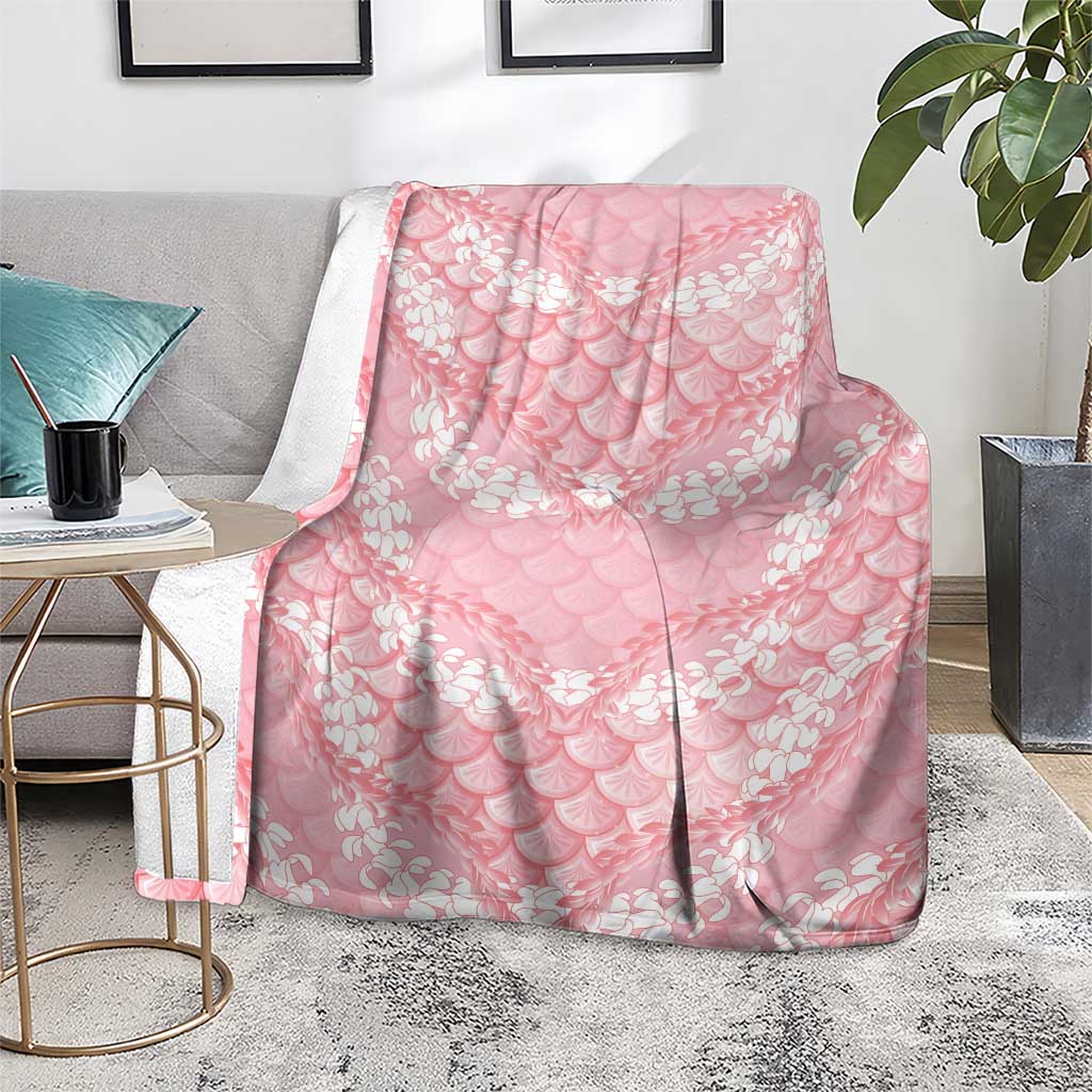 Soft Pink Mermaid Puakenikeni Maile Lei Blanket LT01 - Polynesian Pride