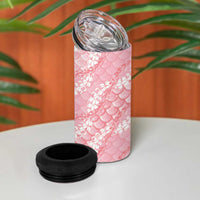 Soft Pink Mermaid Puakenikeni Maile Lei 4 in 1 Can Cooler Tumbler LT01 - Polynesian Pride