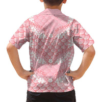 Soft Pink Mermaid Puakenikeni Maile Lei Family Matching Puletasi and Hawaiian Shirt