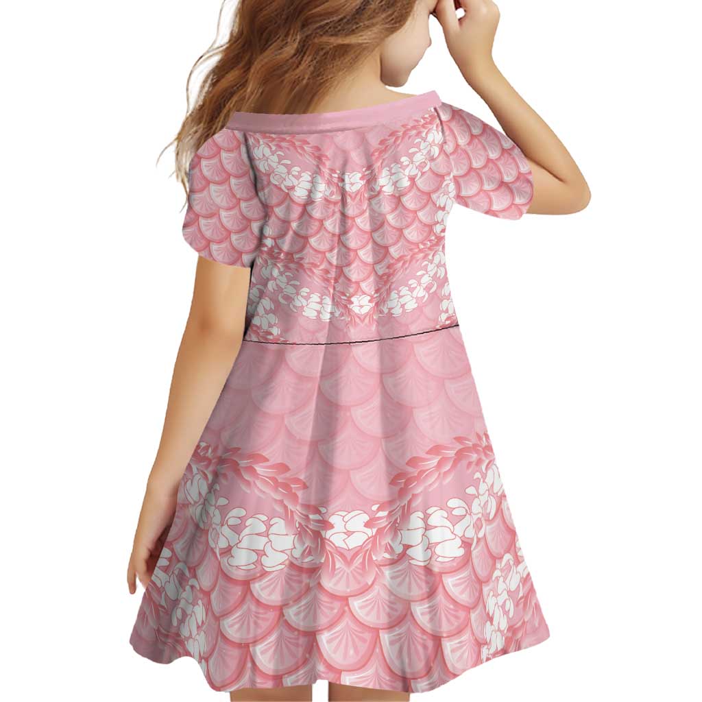 Soft Pink Mermaid Puakenikeni Maile Lei Family Matching Puletasi and Hawaiian Shirt