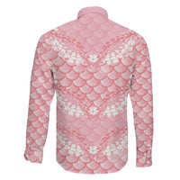 Soft Pink Mermaid Puakenikeni Maile Lei Family Matching Puletasi and Hawaiian Shirt