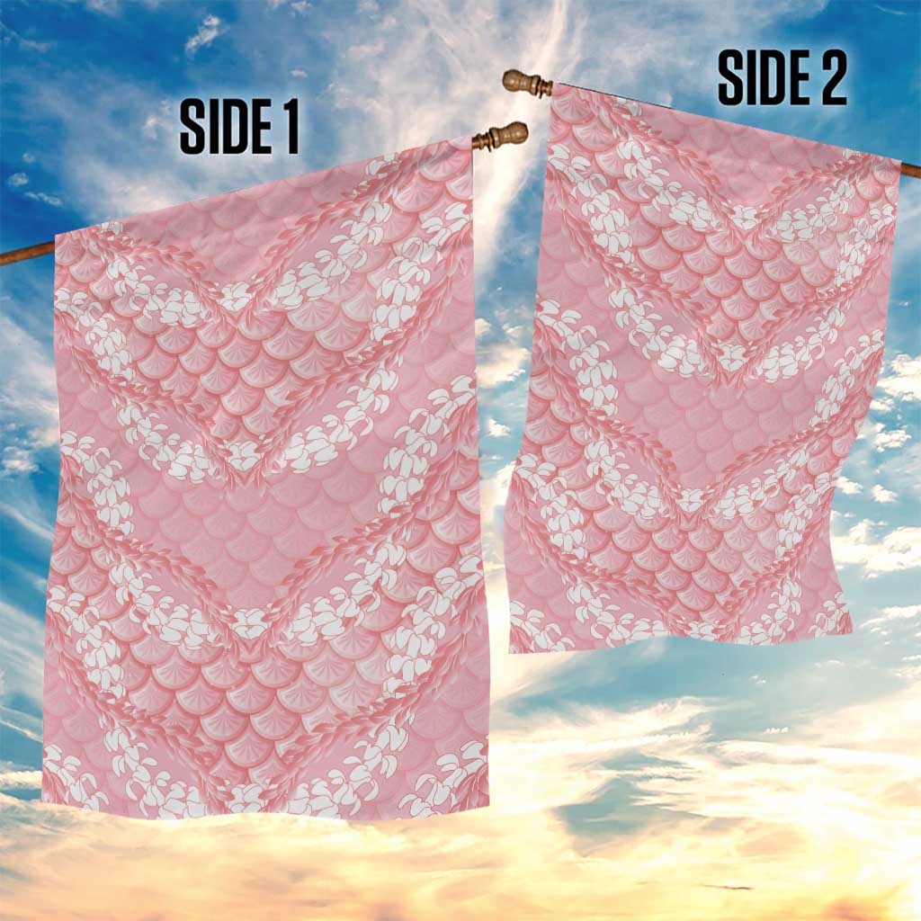 Soft Pink Mermaid Puakenikeni Maile Lei Garden Flag LT01 - Polynesian Pride
