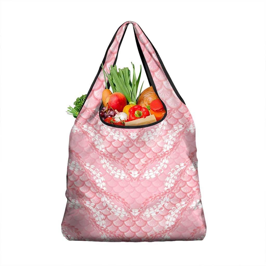 Soft Pink Mermaid Puakenikeni Maile Lei Grocery Bag LT01 1-pack One Size Pink - Polynesian Pride