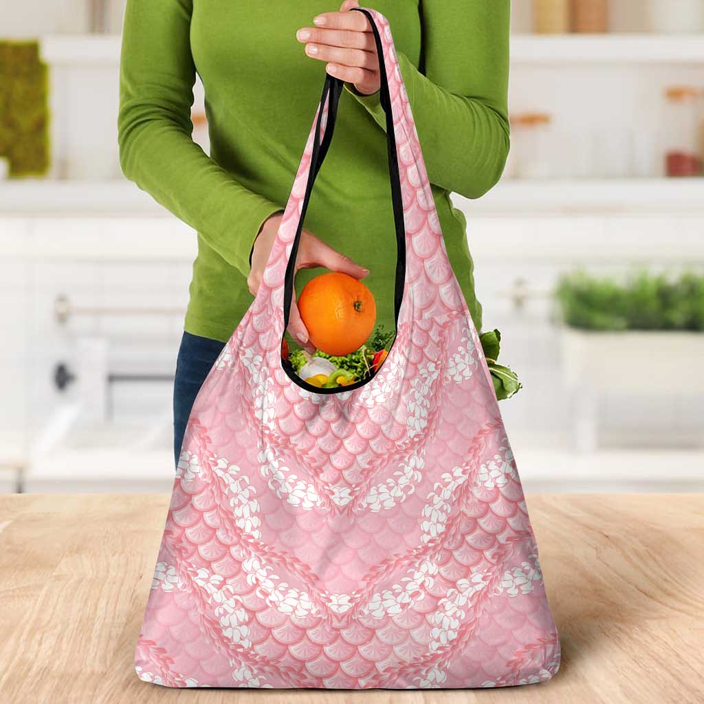 Soft Pink Mermaid Puakenikeni Maile Lei Grocery Bag LT01 - Polynesian Pride