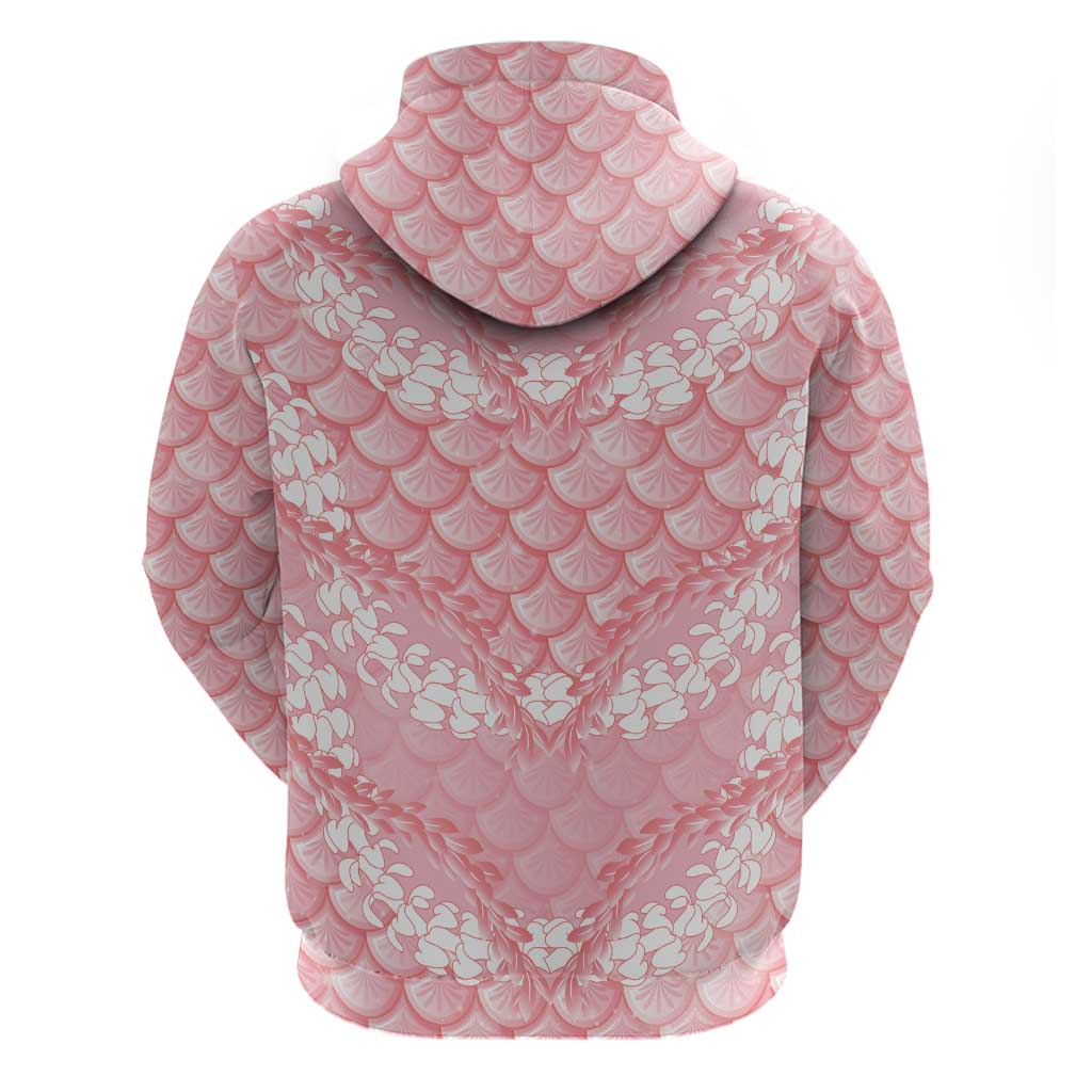 Soft Pink Mermaid Puakenikeni Maile Lei Hoodie LT01 - Polynesian Pride