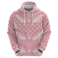 Soft Pink Mermaid Puakenikeni Maile Lei Hoodie LT01 - Polynesian Pride