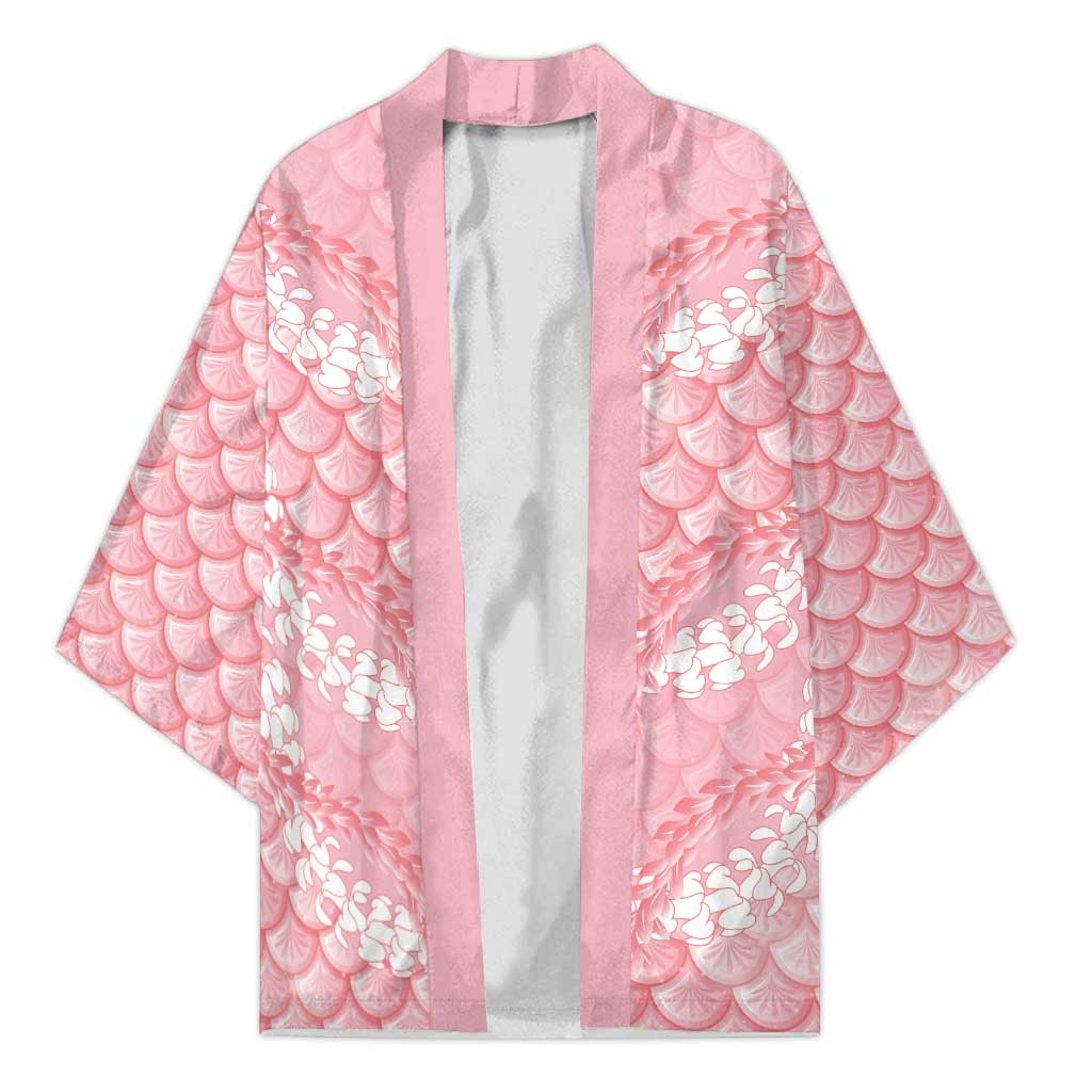 Soft Pink Mermaid Puakenikeni Maile Lei Kimono LT01 Unisex Pink - Polynesian Pride