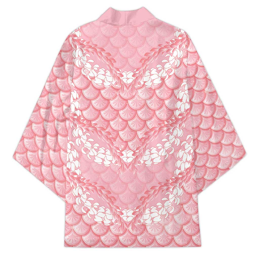 Soft Pink Mermaid Puakenikeni Maile Lei Kimono LT01 - Polynesian Pride