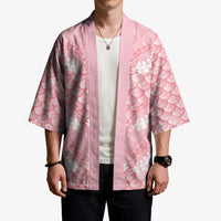Soft Pink Mermaid Puakenikeni Maile Lei Kimono LT01 - Polynesian Pride