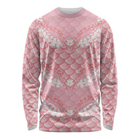 Soft Pink Mermaid Puakenikeni Maile Lei Long Sleeve Shirt LT01 Unisex Pink - Polynesian Pride
