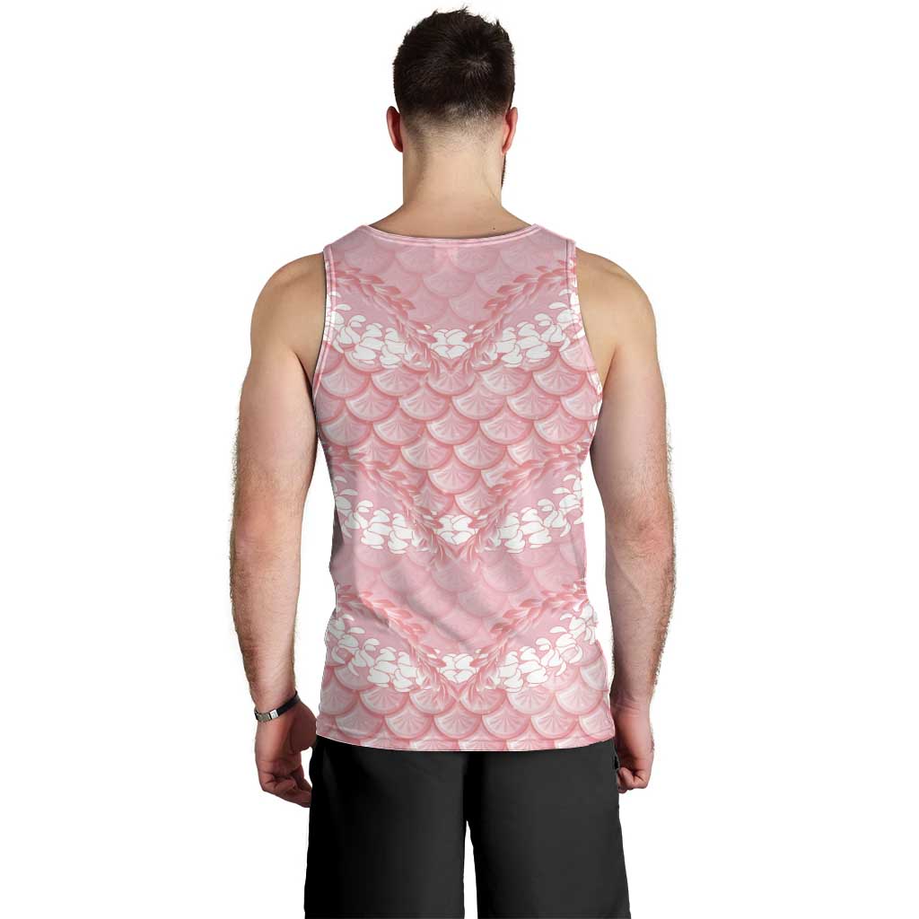 Soft Pink Mermaid Puakenikeni Maile Lei Men Tank Top LT01 - Polynesian Pride