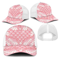 Soft Pink Mermaid Puakenikeni Maile Lei Mesh Trucker Cap LT01 - Polynesian Pride
