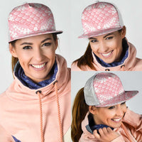 Soft Pink Mermaid Puakenikeni Maile Lei Mesh Trucker Cap LT01 - Polynesian Pride