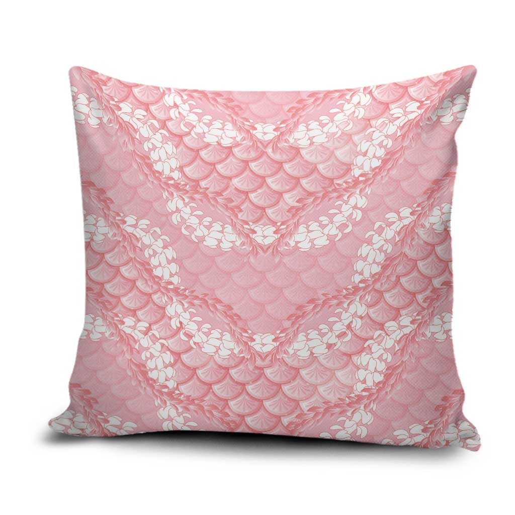 Soft Pink Mermaid Puakenikeni Maile Lei Pillow Cover LT01 Pink - Polynesian Pride