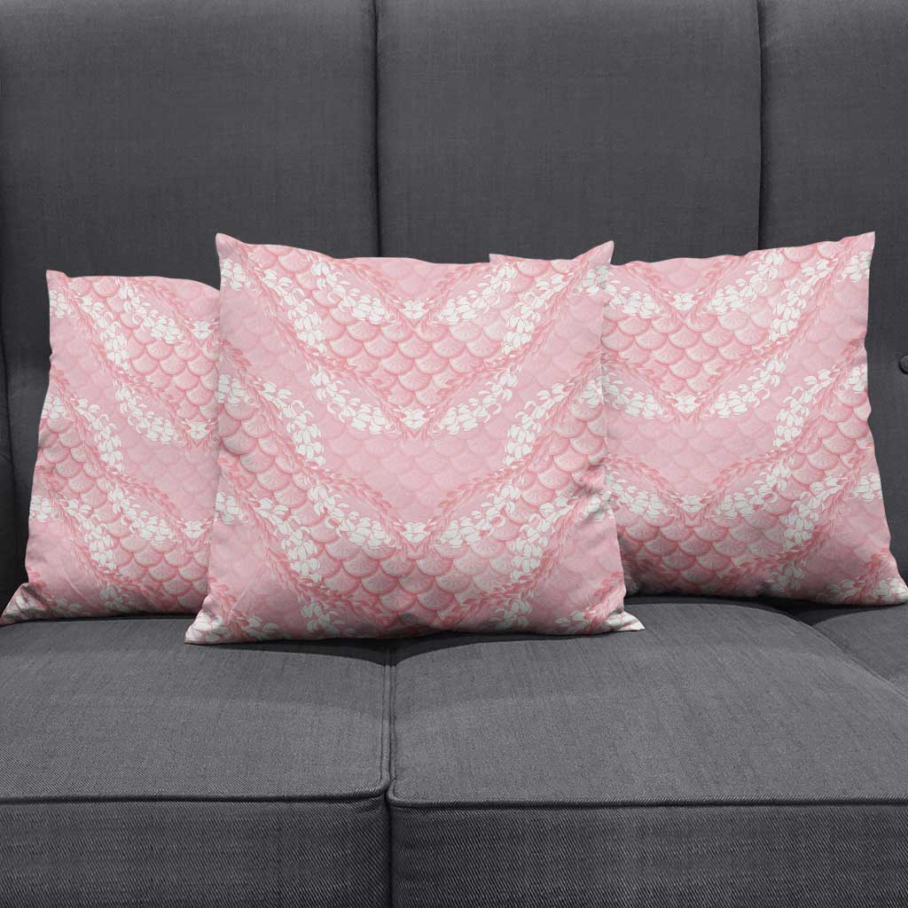 Soft Pink Mermaid Puakenikeni Maile Lei Pillow Cover LT01 - Polynesian Pride