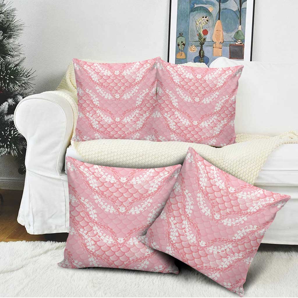 Soft Pink Mermaid Puakenikeni Maile Lei Pillow Cover LT01 - Polynesian Pride