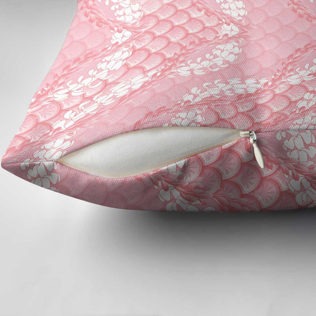 Soft Pink Mermaid Puakenikeni Maile Lei Pillow Cover LT01 - Polynesian Pride