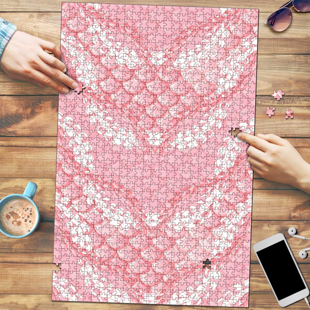 Soft Pink Mermaid Puakenikeni Maile Lei Puzzle