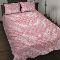 Soft Pink Mermaid Puakenikeni Maile Lei Quilt Bed Set