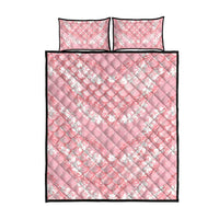 Soft Pink Mermaid Puakenikeni Maile Lei Quilt Bed Set