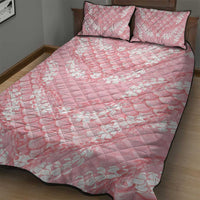 Soft Pink Mermaid Puakenikeni Maile Lei Quilt Bed Set