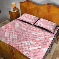 Soft Pink Mermaid Puakenikeni Maile Lei Quilt Bed Set