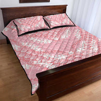 Soft Pink Mermaid Puakenikeni Maile Lei Quilt Bed Set