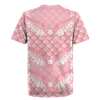 Soft Pink Mermaid Puakenikeni Maile Lei Rugby Jersey LT01 - Polynesian Pride
