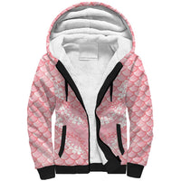 Soft Pink Mermaid Puakenikeni Maile Lei Sherpa Hoodie LT01 Unisex Pink - Polynesian Pride