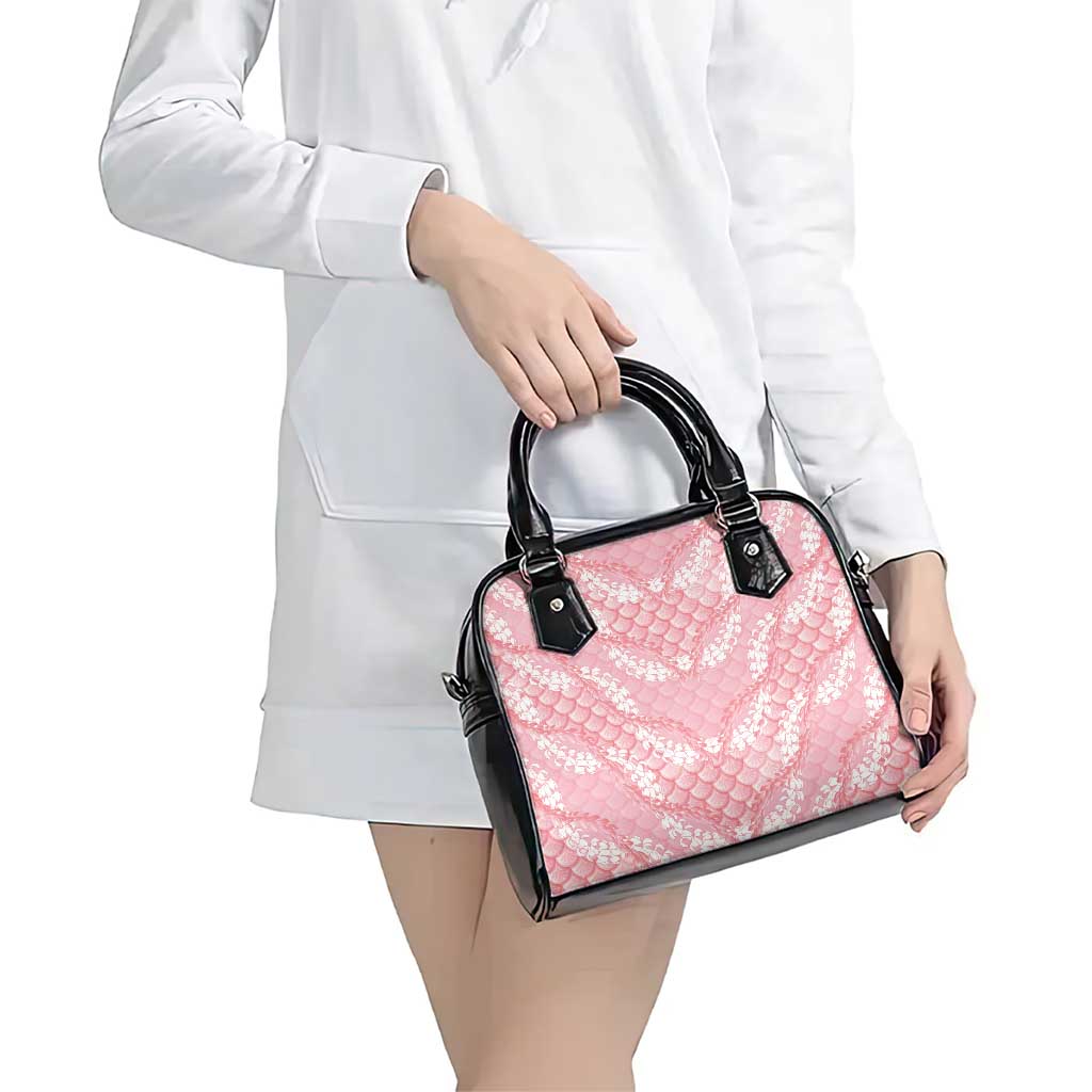 Soft Pink Mermaid Puakenikeni Maile Lei Shoulder Handbag LT01 - Polynesian Pride