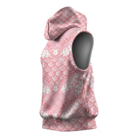 Soft Pink Mermaid Puakenikeni Maile Lei Sleeveless Hoodie LT01 - Polynesian Pride