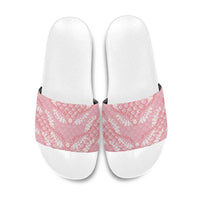 Soft Pink Mermaid Puakenikeni Maile Lei Slide Sandals LT01 Pink - Polynesian Pride