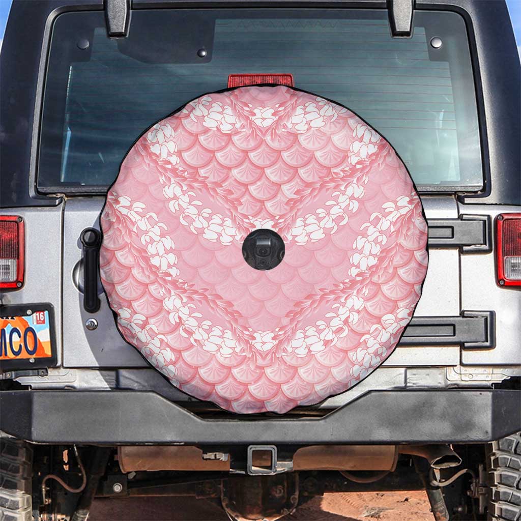 Soft Pink Mermaid Puakenikeni Maile Lei Spare Tire Cover LT01 Pink - Polynesian Pride