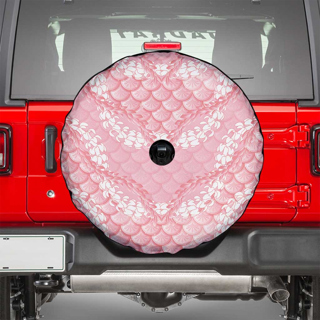 Soft Pink Mermaid Puakenikeni Maile Lei Spare Tire Cover LT01 - Polynesian Pride