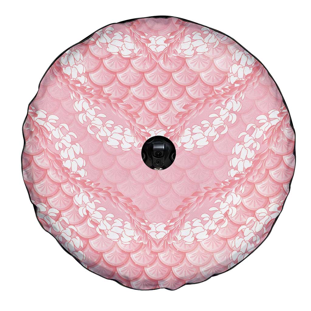 Soft Pink Mermaid Puakenikeni Maile Lei Spare Tire Cover LT01 - Polynesian Pride