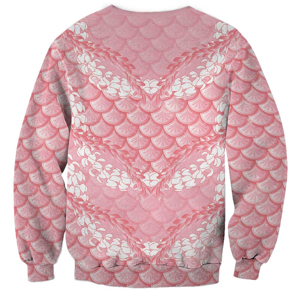 Soft Pink Mermaid Puakenikeni Maile Lei Sweatshirt LT01 - Polynesian Pride