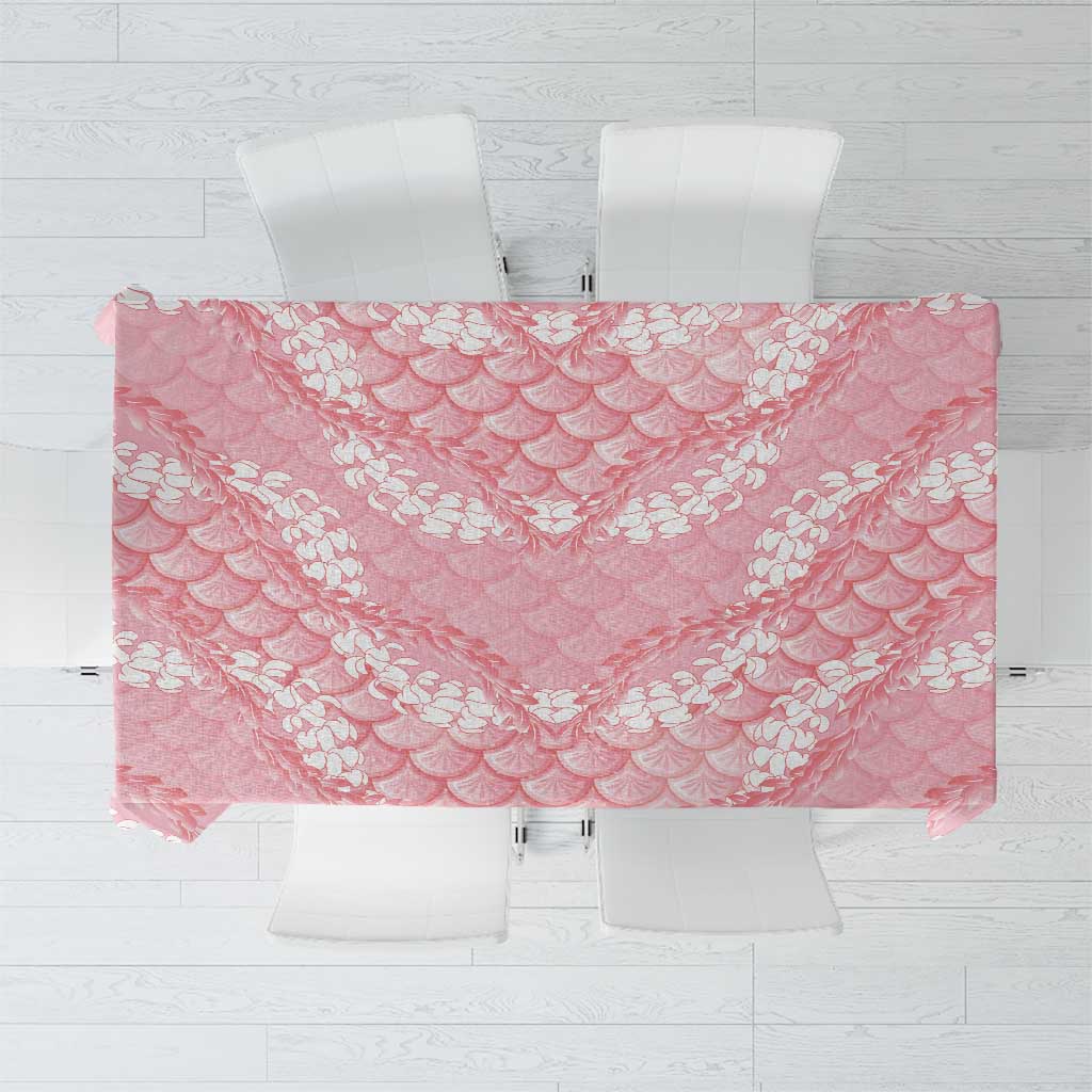 Soft Pink Mermaid Puakenikeni Maile Lei Tablecloth