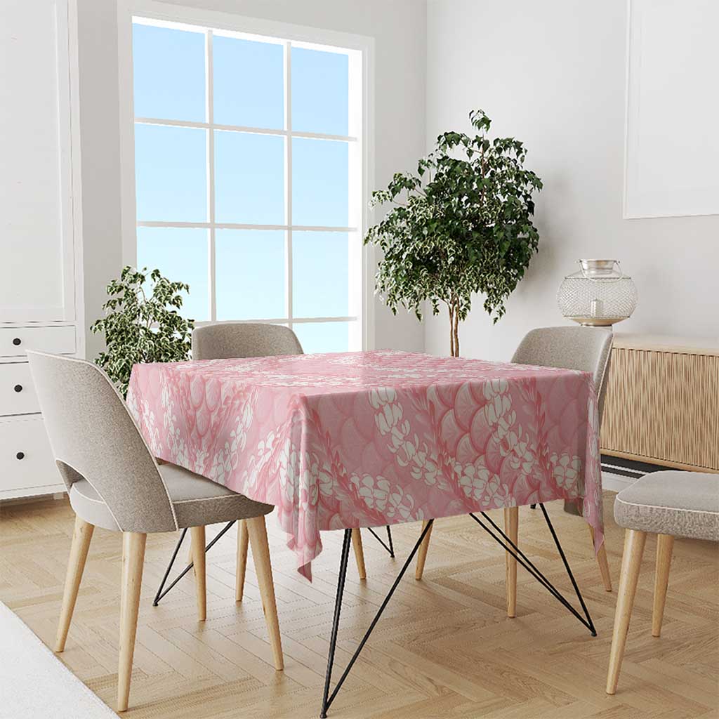 Soft Pink Mermaid Puakenikeni Maile Lei Tablecloth